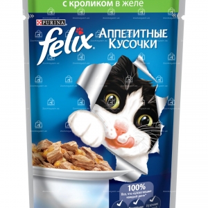 Felix аппетитные кусочки с кроликом в желе