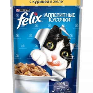 Felix аппетитные кусочки с курицей в желе