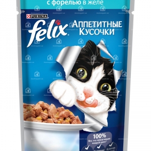 Felix аппетитные кусочки с форелью в желе